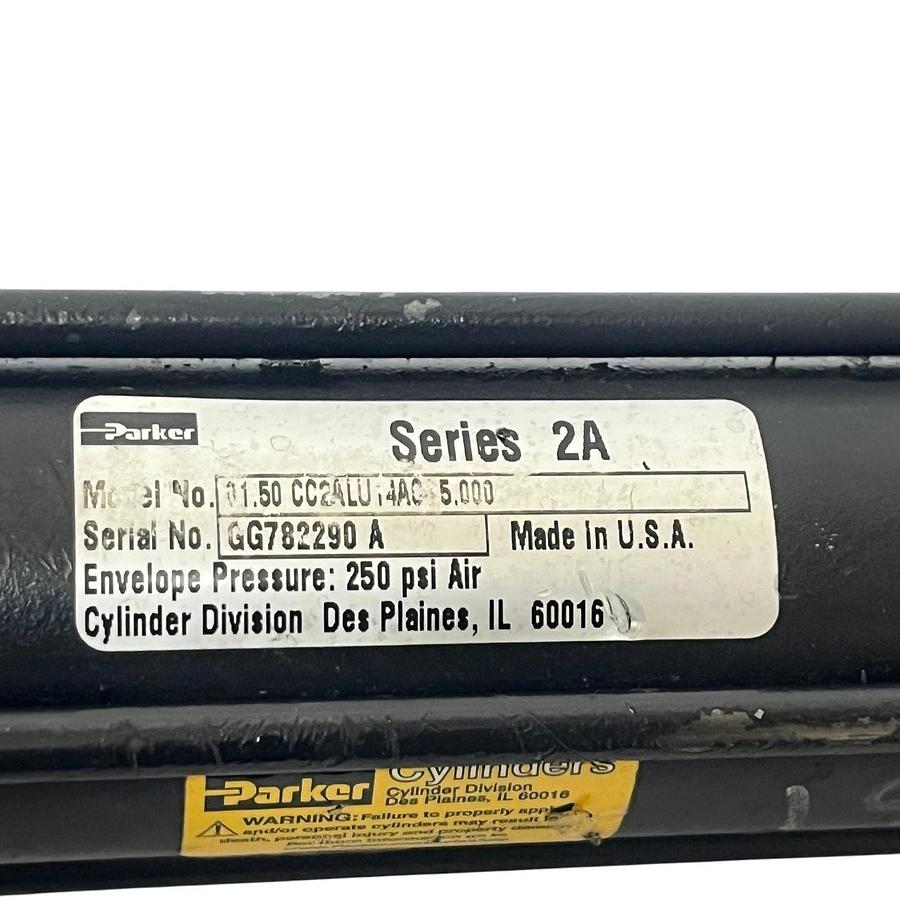 Parker 01.50 CC24LU14AC 5.000 Series 2A Pneumatic Cylinder 1.5" Bore 5" Stroke