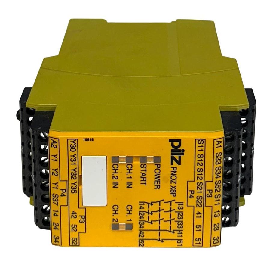 Used PILZ PNOZ X8P 24 VDC 3n/o 2n/c 2so / 777760 SAFETY RELAY 24VDC 2.5W USNP