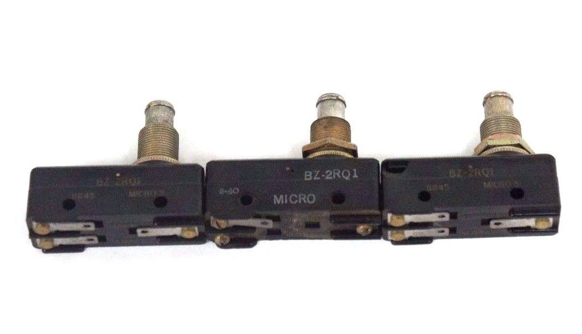 Used LOT OF 3 HONEYWELL MICROSWITCH BZ-2RQ1 PLUNGER BASIC SWITCHES BZ2RQ1