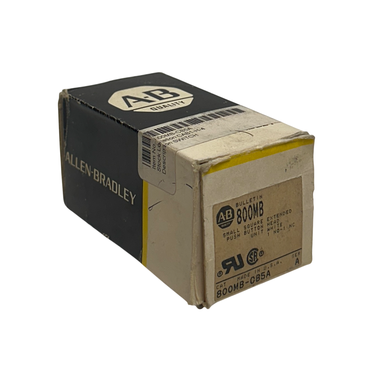 Used ALLEN BRADLEY 800MB-CB5A /A NON-ILLUMINATED PUSHBUTTON EXTENDED HEAD WHITE NSMP