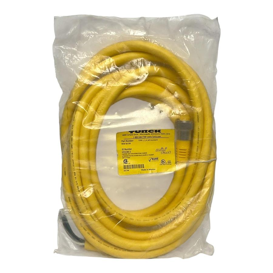 Used Turck RKM 66-5M Minifast Cordset 6-Pin 7/8" Female to Bare End 5m #U5138-2