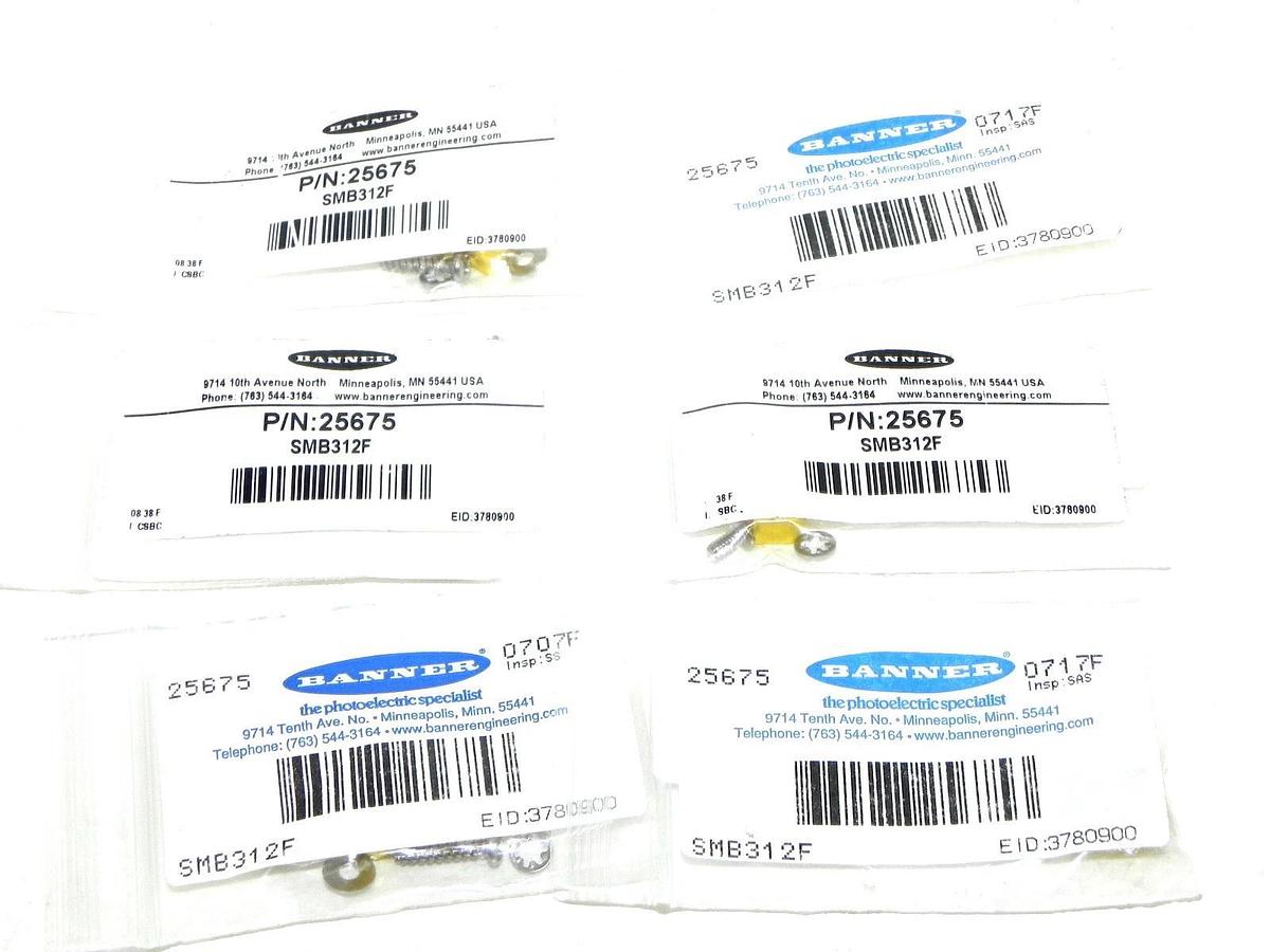 Used LOT OF 6 NEW BANNER SMB312F MOUNTING FOOT FOR BRACKETS