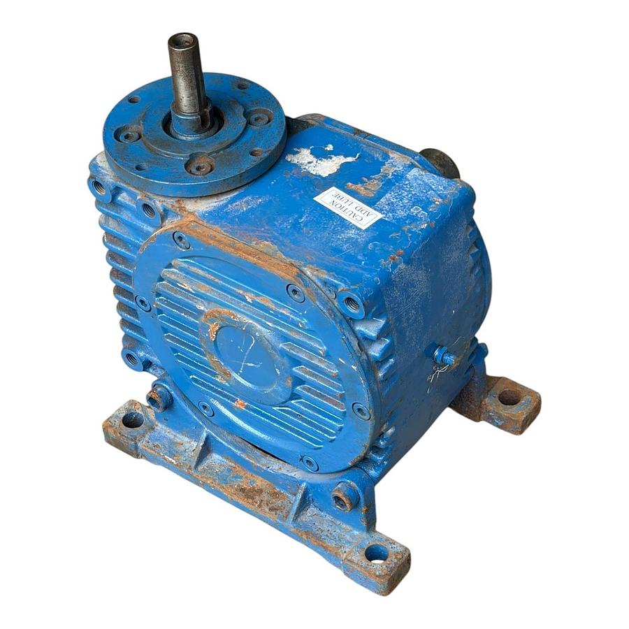 Used Industrial Blue Right Angle Worm Gear Speed Reducer Keyed Shaft Gearbox