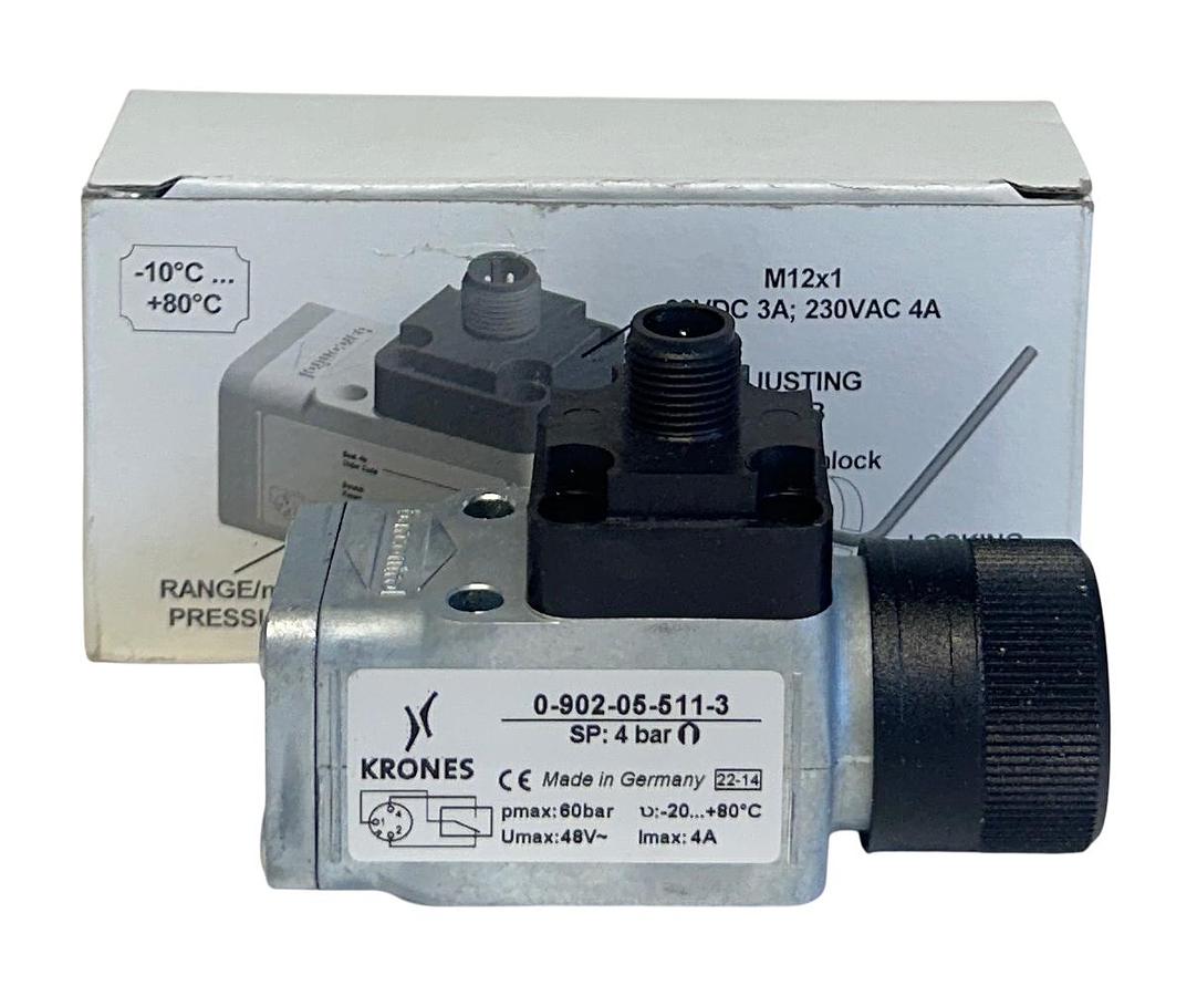 Used KRONES 0-902-05-511-3 / 0902055113 PRESSURE SWITCH 48V 4A MANOMETRIC 60BAR NSMP