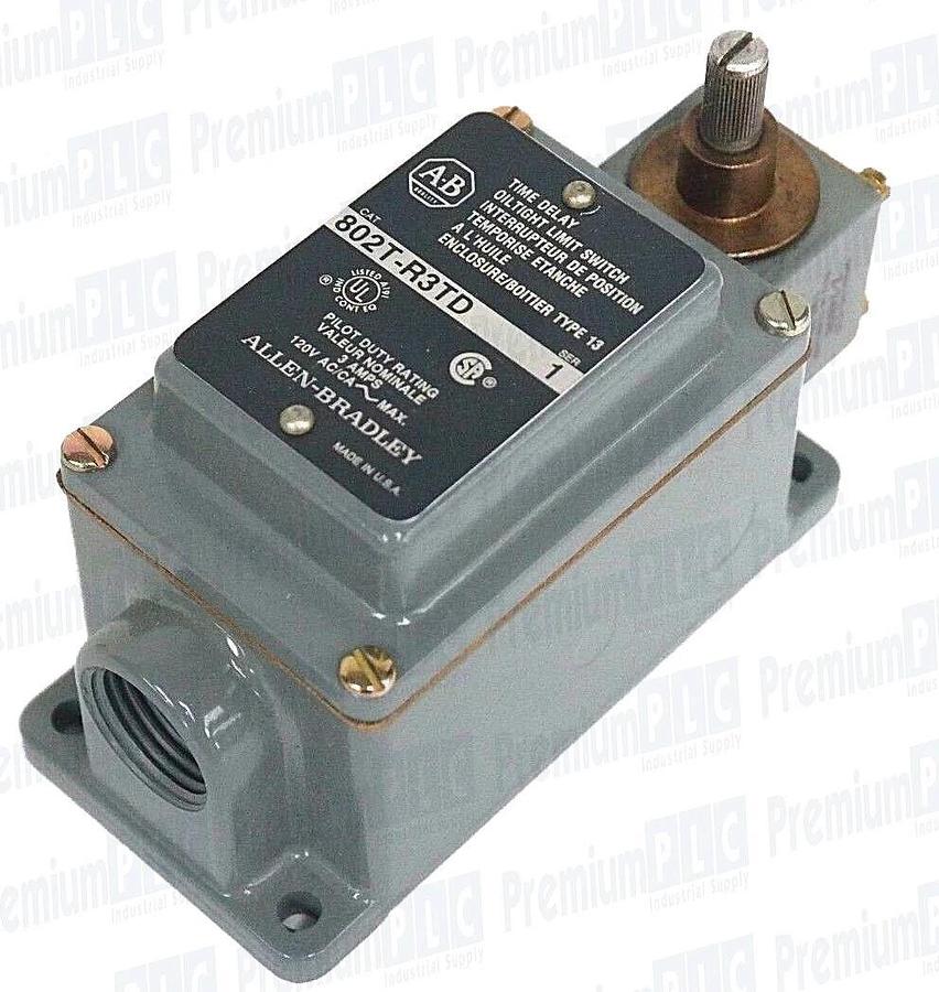 Used NIB ALLEN BRADLEY 802T-R3TD SER. 1 TIME DELAY OILTIGHT LIMIT SWITCH W/ Z-24808