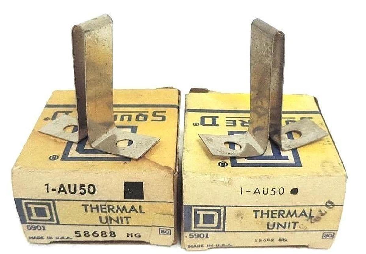 Used LOT OF 2 NIB SQUARE D AU50 THERMAL UNITS 58688, 1-AU50