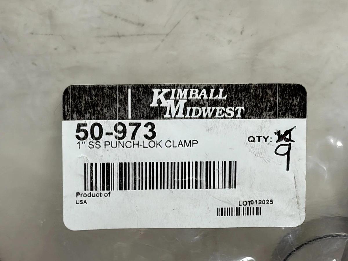 Kimball Midwest 50-973 1" Stainless Steel Punch-Lok Hose Clamps Bag Lot of 9 New