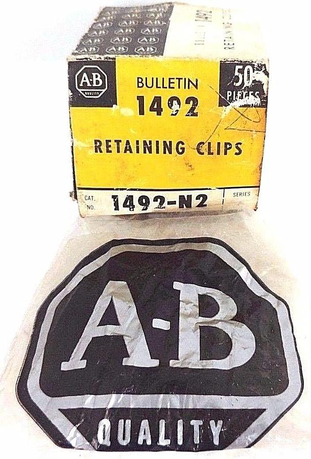 Used NIB ALLEN BRADLEY 1492-N2 SER. A RETAINING CLIPS - (BOX OF 30)