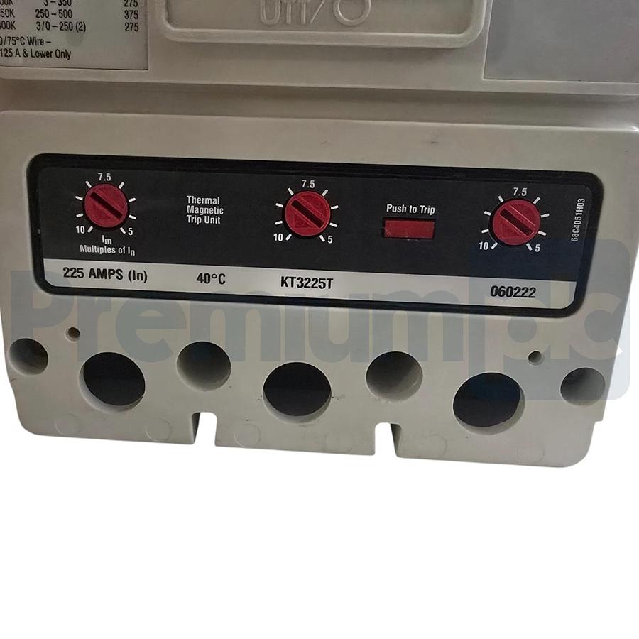 Eaton Cutler-Hammer KDB3225W Series C MCC Circuit Breaker 3P 225A 600V w/ Trip