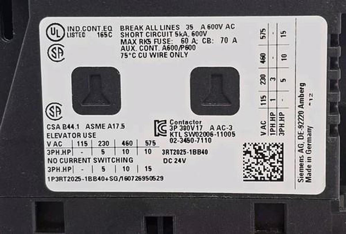 NIB SIEMENS 3RT2025-1BB40 CONTACTOR 3RT20251BB40
