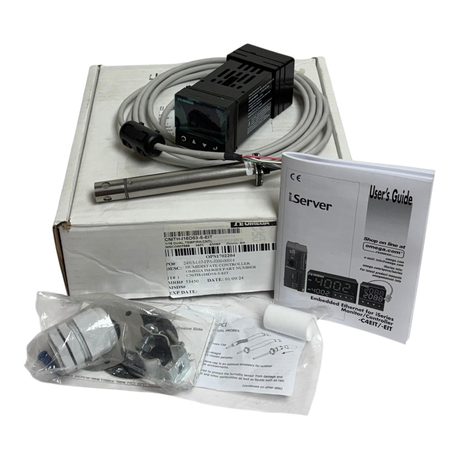 Used Omega CNiTH-i16D53-5-EIT Dual Temp RH Controller iSeries New