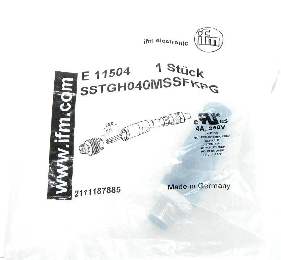 NEW IFM SSTGH040MSSFKPG CONNECTOR E11504
