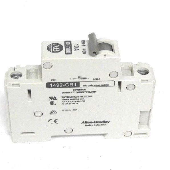 Used ALLEN BRADLEY 1492-CB1 CIRCUIT BREAKER, SER. B, 10A, DG100, 1492-CB1-DG100