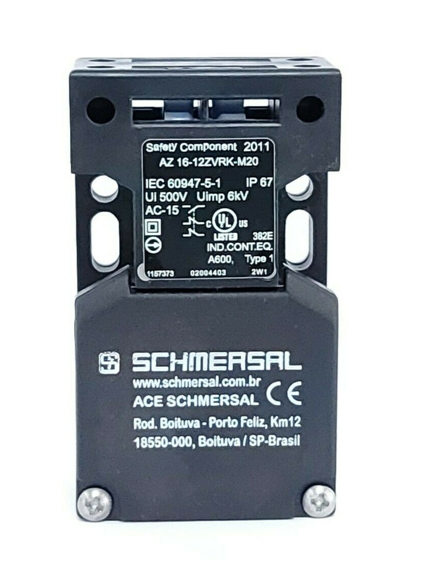 Used SCHMERSAL AZ 16-12ZVRK-M20 SAFETY INTERLOCK SWITCH AZ1612ZVRKM20