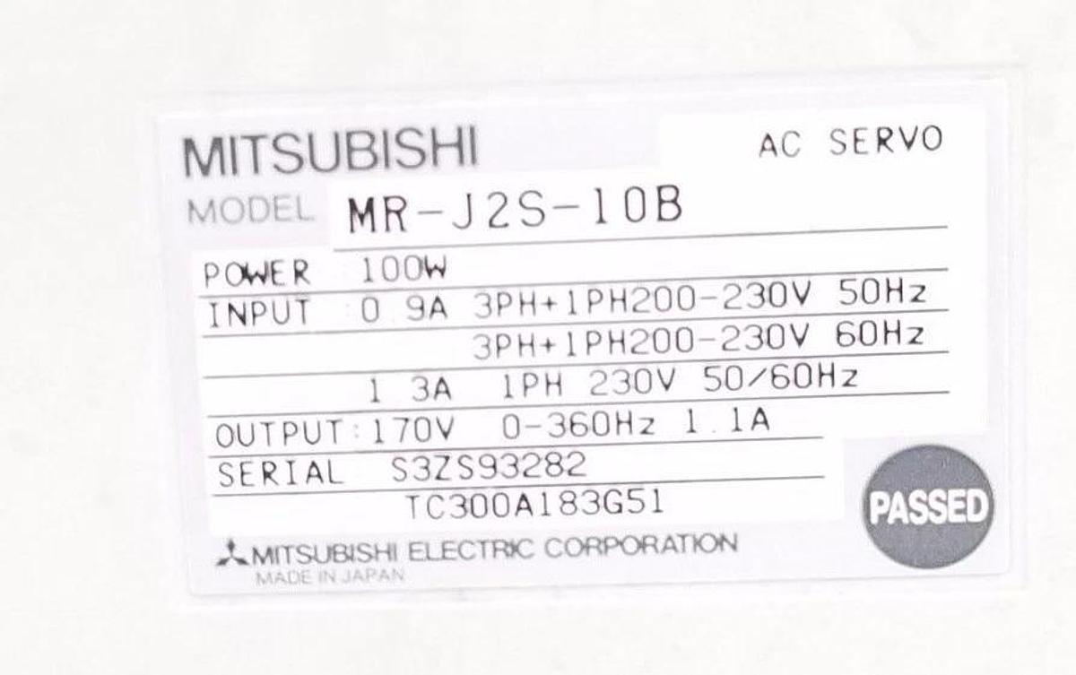 Used LOT OF 3 SIEMENS MR-J2S-10B AC SERVO AMPLIFIERS, 400W