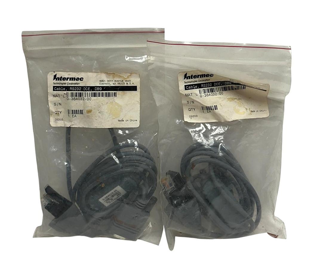 2 INTERMEC 0-364032-00 / 036403200 OEM RS-232 DCE DB9 CABLES Rev. 20 NSMP