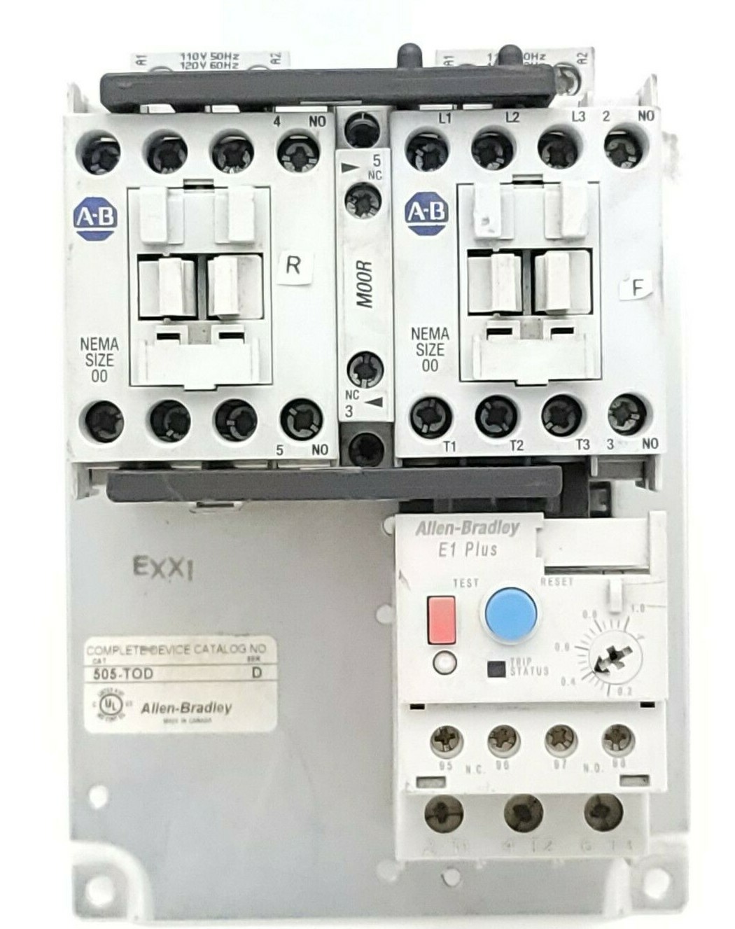 Used ALLEN BRADLEY 505-TOD FULL VOLTAGE REVERSING STARTER 505TOD SER. D