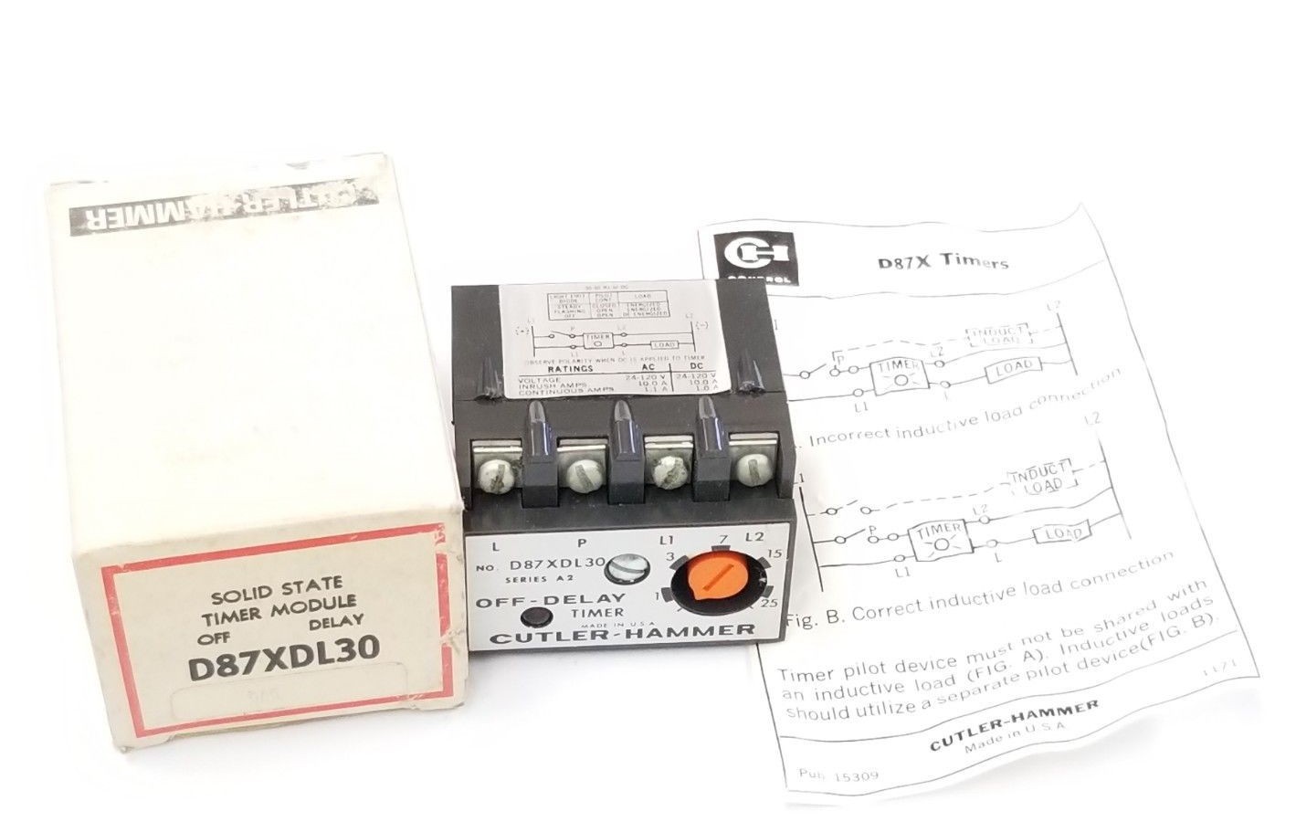 NIB EATON CUTLER-HAMMER D87XDL30 SOLID STATE TIMER MODULE OFF DELAY
