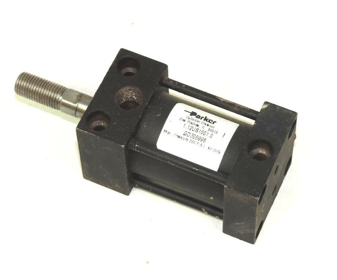 Used PARKER 1.00USU1601.0 PNEUMATIC CYLINDER GD306998 200PSI