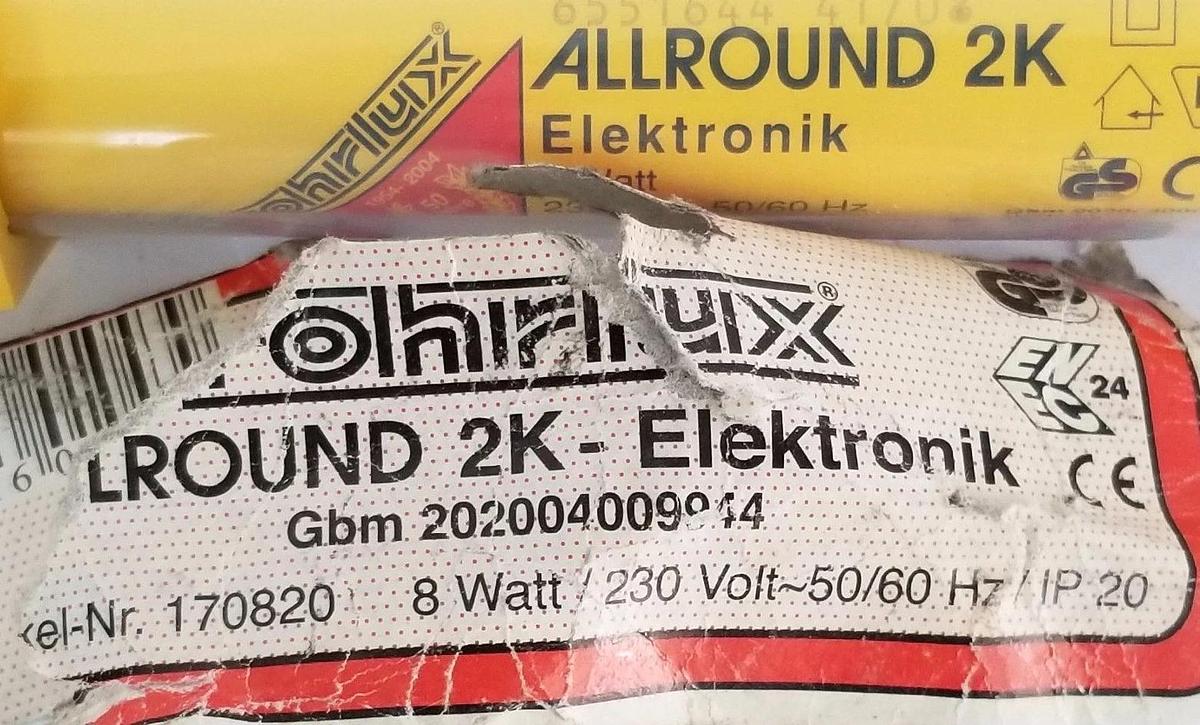 NEW ROHRLUX ALLROUND 2K 170820 LIGHT 8 WATT 230V, 50/60HZ