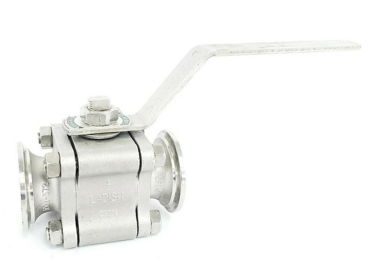 Used LADISH 1001-371 CF8M BALL VALVE 1001-372, 4308-0707-10, 250/100PSI, 100/320DEG F