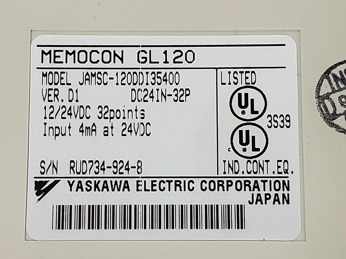 Used YASKAWA ELECTRIC JAMSC-120DDI35400 I/O MODULE 12/24 VDC 32 POINTS 4 MA VER. D1