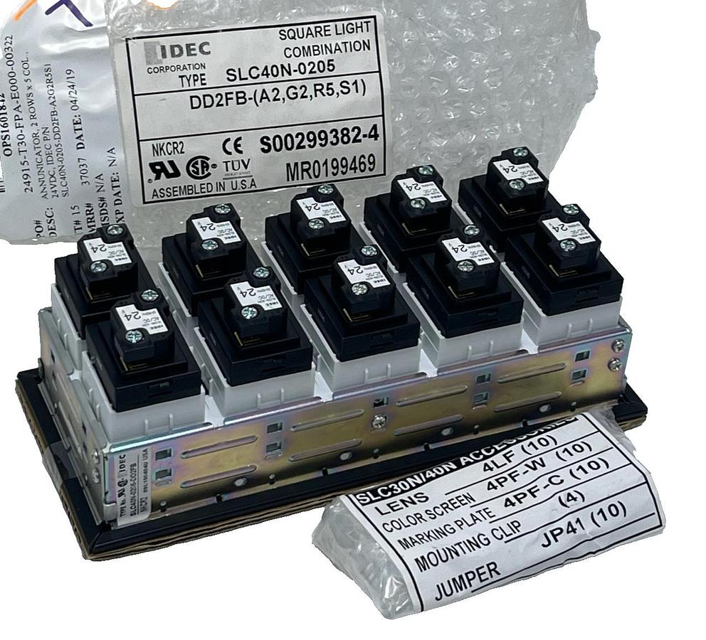 Used IDEC SLC40N-0205-DD2FB Panel Mount Annunciator Pilot Light Matrix - 24V AC/DC