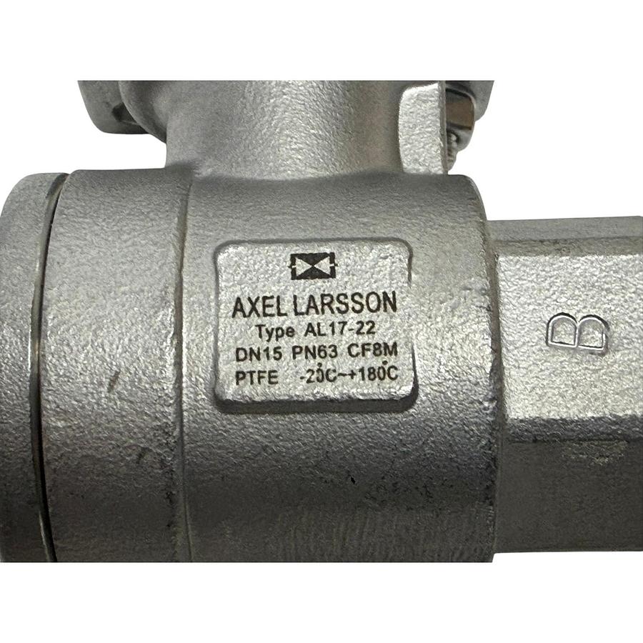 Used Axel Larsson AL17-22 DN15 1/2" Stainless Steel Ball Valve PN63 1000 WOG New