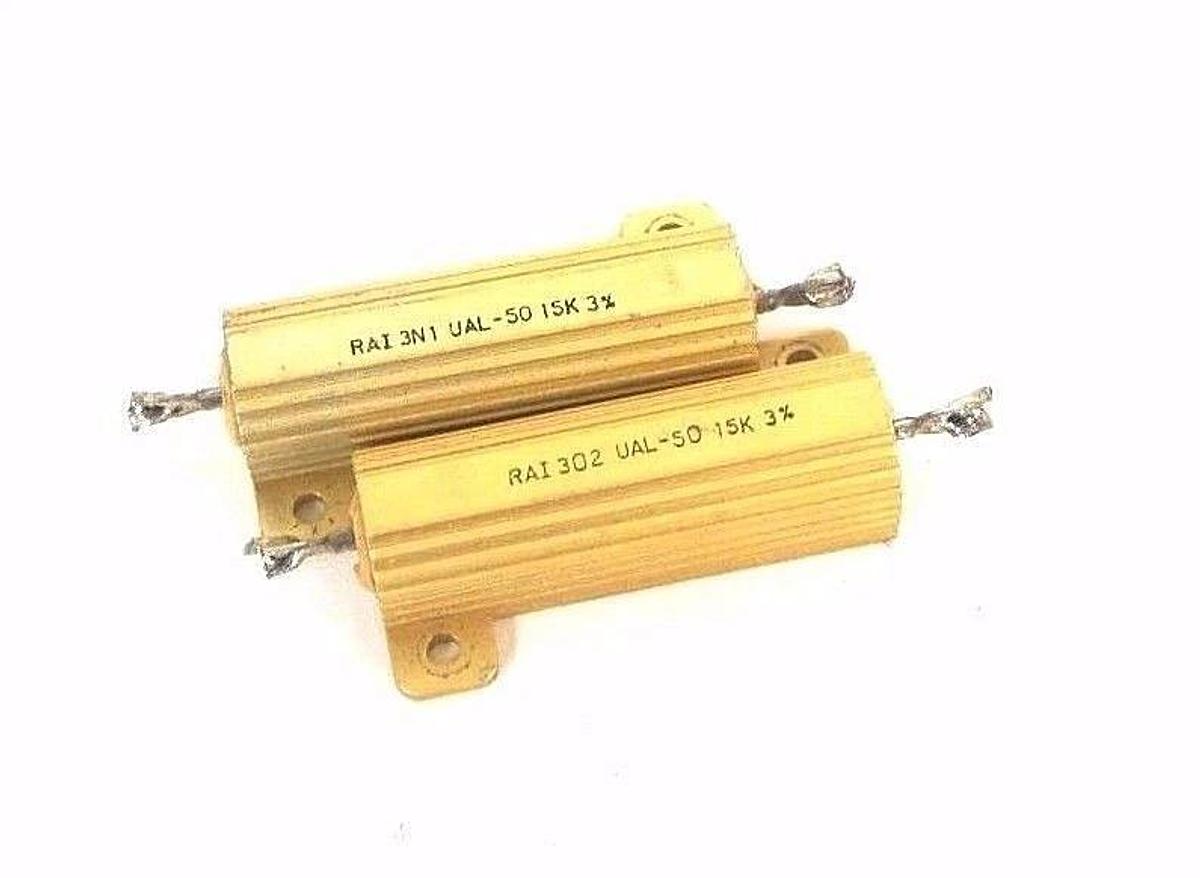 Used LOT OF 2 RIEDON RESISTORS (1) RAI-302-UAL-50 (1) RAI-3N1-UAL-50 15K 3%