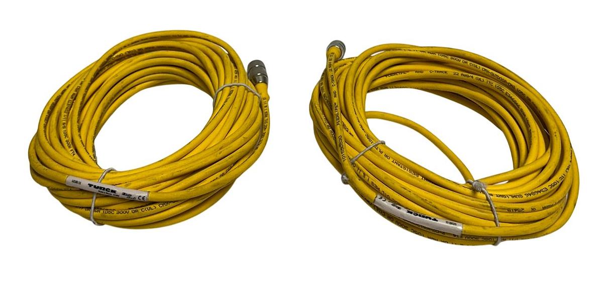 Used 2 TURCK U2182-11 / RK 4.43T-10 EUROFAST SINGLE-ENDED CORDSETS 10M OEM NSNP