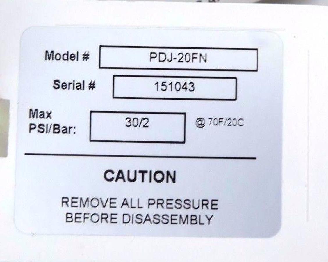 Used NIB YAMADA PDJ-20FN PULSATION DAMPENER PDJ20FN 30/2