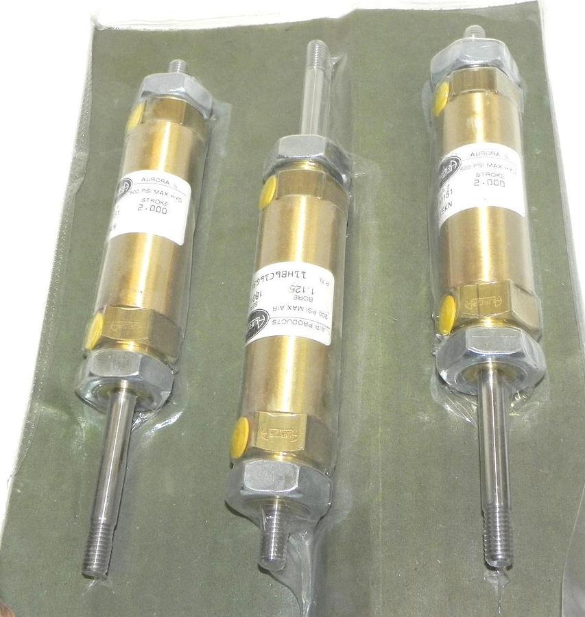 Used (3) NEW AURORA 11HB6C16G5KN CYLINDERS BORE: 1.125 STROKE: 2.000 SER. # 180151