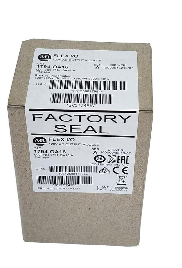 Used FACTORY SEALED ALLEN BRADLEY 1794-OA16 SER. A 120V AC OUTPUT MODULE