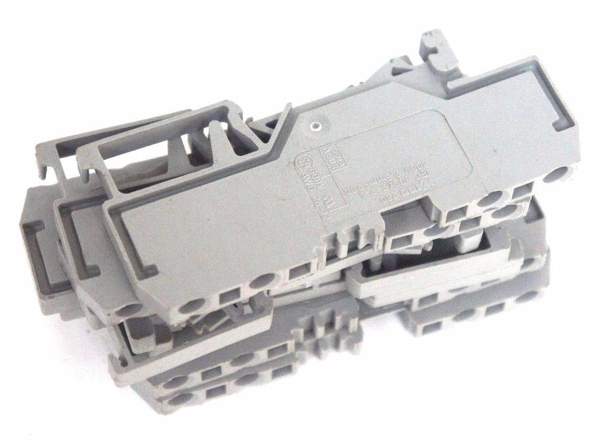 Used LOT OF 7 WAGO 280 RAIL MOUNT TERMINALS IEC 60947-7-1, 800V, 6094771