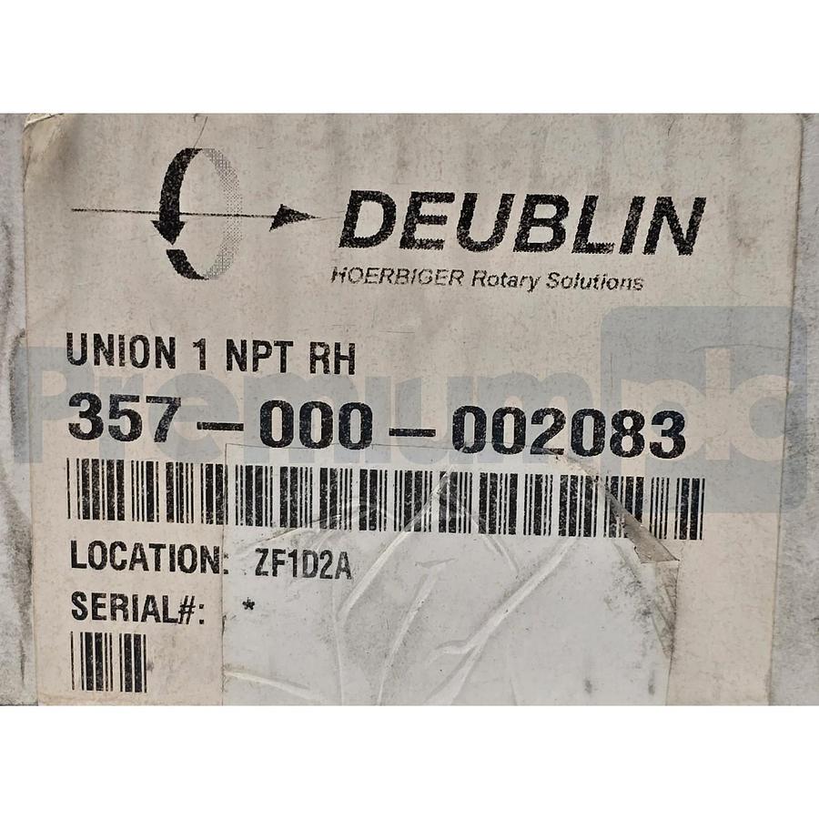 Deublin 357-000-002083 Rotary Union 1" NPT RH Duo-Flow Water Steam Oil NSMP