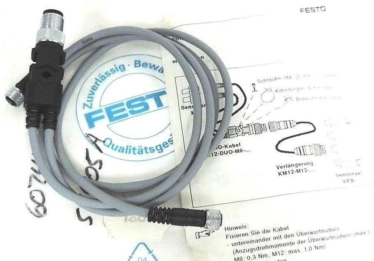 Used NEW FESTO 18685 DUO CABLE KM12-DUO-M8-GDGD