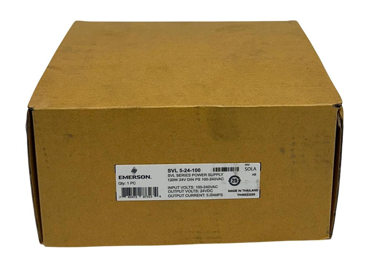 Used EMERSON SOLA SVL 5-24-100 / SVL524100 SVL SERIES POWER SUPPLY 120W 24V OUT NSMP