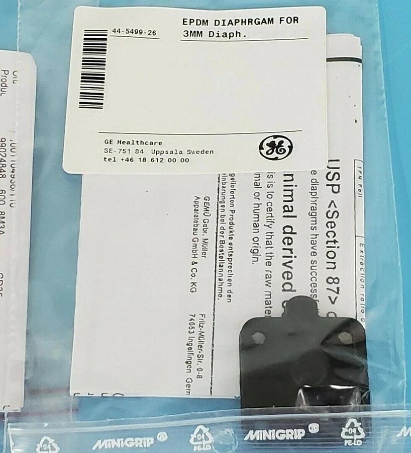 Used LOT OF 10 NEW GE HEALTHCARE 44-5499-26 EPDM DIAPHRAGMS DN8 KZ 3A 99024848