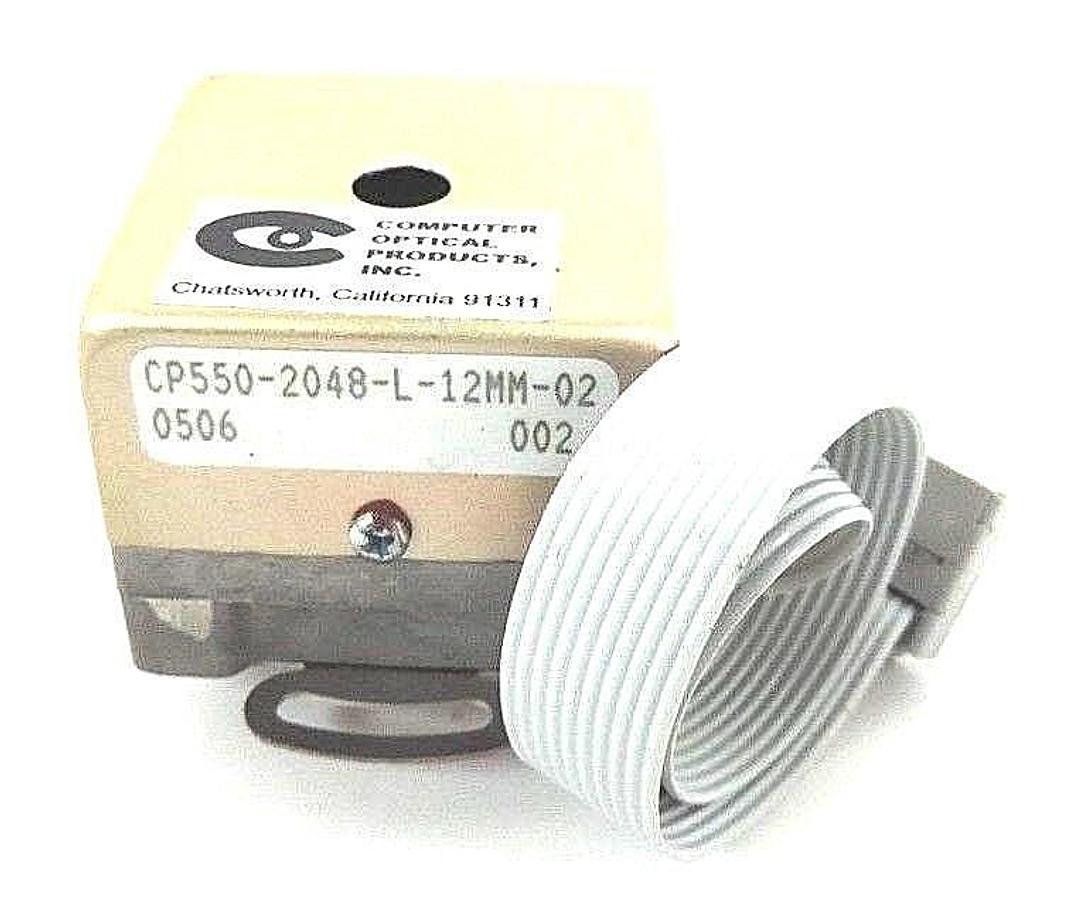 Used COMPUTER OPTICAL PRODUCTS CP550-2048-L-12MM-02 ENCODER W/ CABLE & ACCESSORIES
