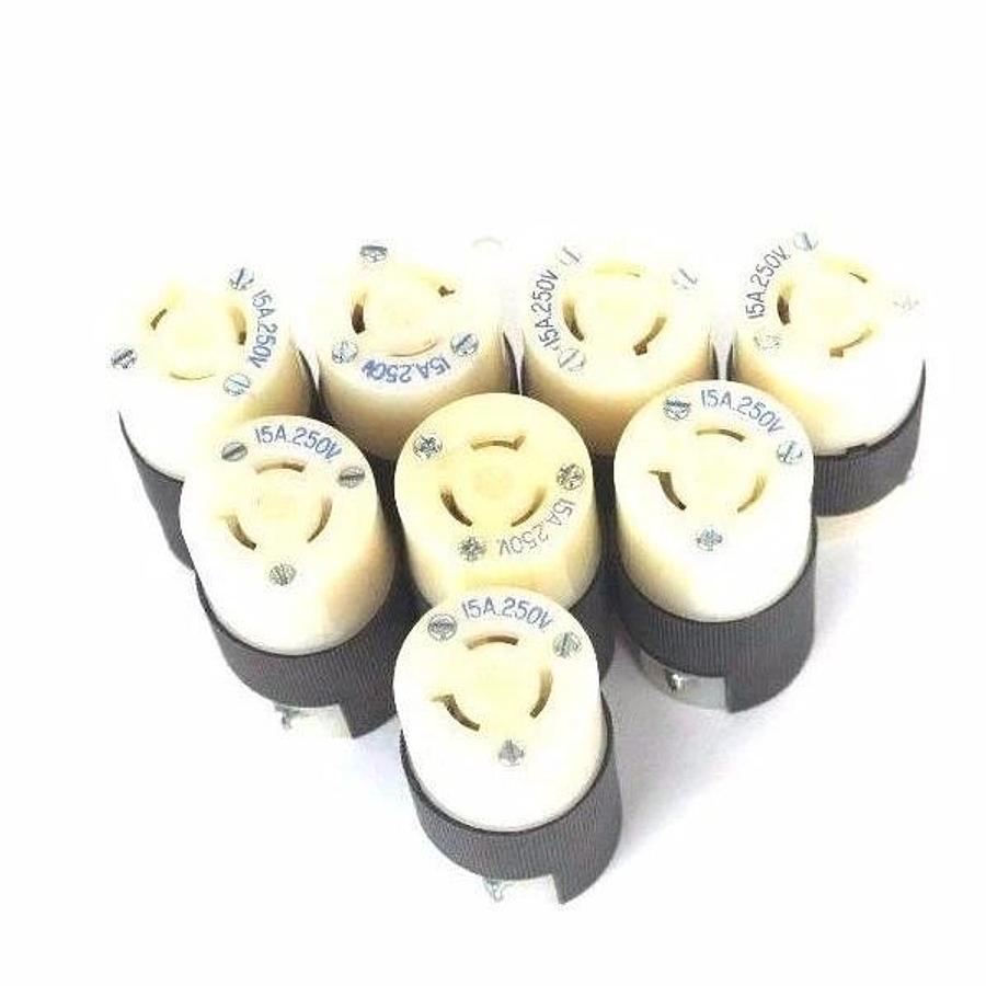 Used LOT OF 8 HUBBELL 15A 250V TWIST LOCK CONNECTOR BODIES