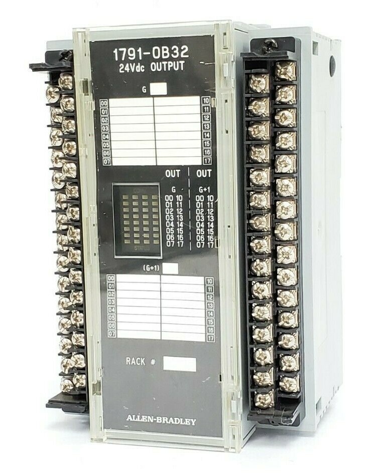 Used ALLEN BRADLEY 1791-0B32 I/O BLOCK 24VDC SER. B, P/N: 96333472 REV. C01