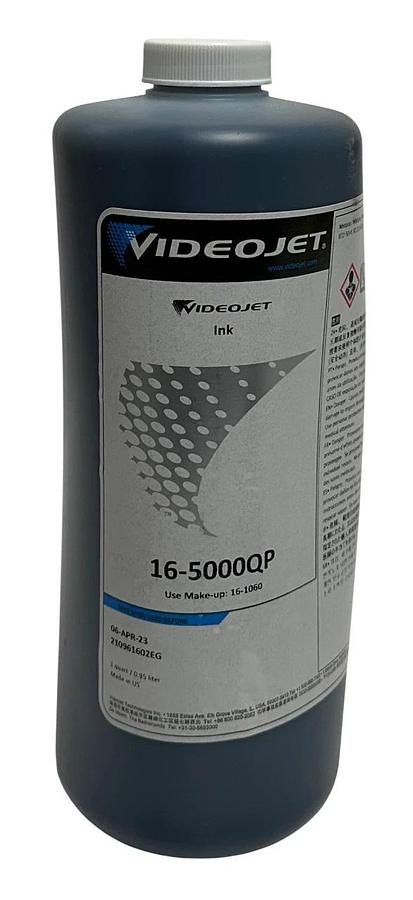 Used 3 VIDEOJET 16-5000QP / 165000QP OEM BLACK INK BOTTLES 1QT PER *EXPIRED NSFS