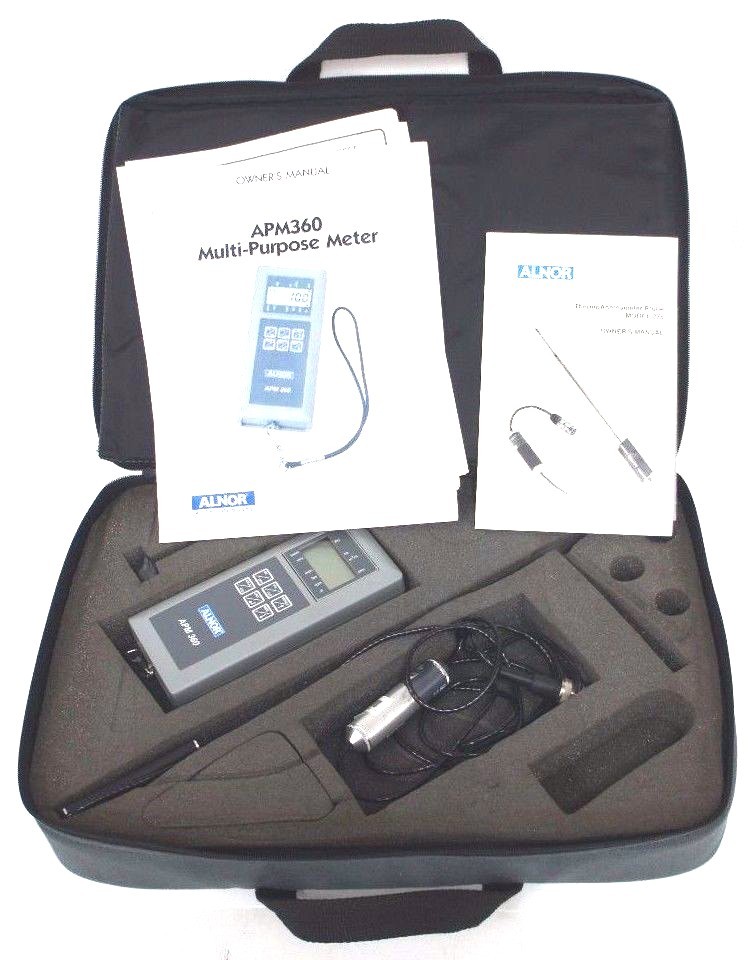 Used ALNOR APM360 MULTI-PURPOSE METER W/ MODEL: 275 THERMOANEMOMETER PROBE