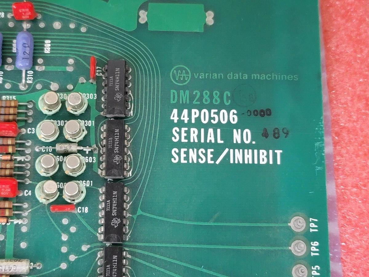 Used VARIAN DATA MACHINES 44P0506 SENSE/INHIBIT BOARD 01P1065-000 REV. C, 40D0454-000