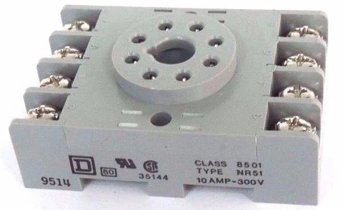 Used LOT OF 3 NIB SQUARE D 8501-NR51 RELAY SOCKETS 8501NR51 SER. A