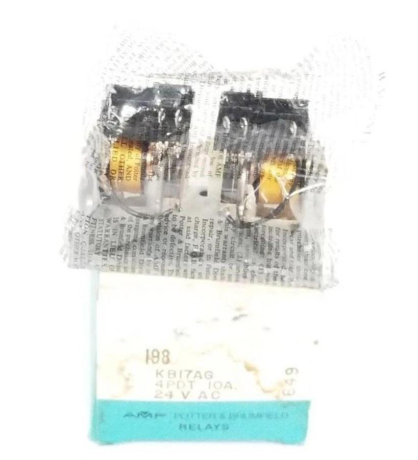 Used NIB POTTER & BRUMFIELD KB17AG RELAY MODULE 4PDT 10A, 24V AC, 198