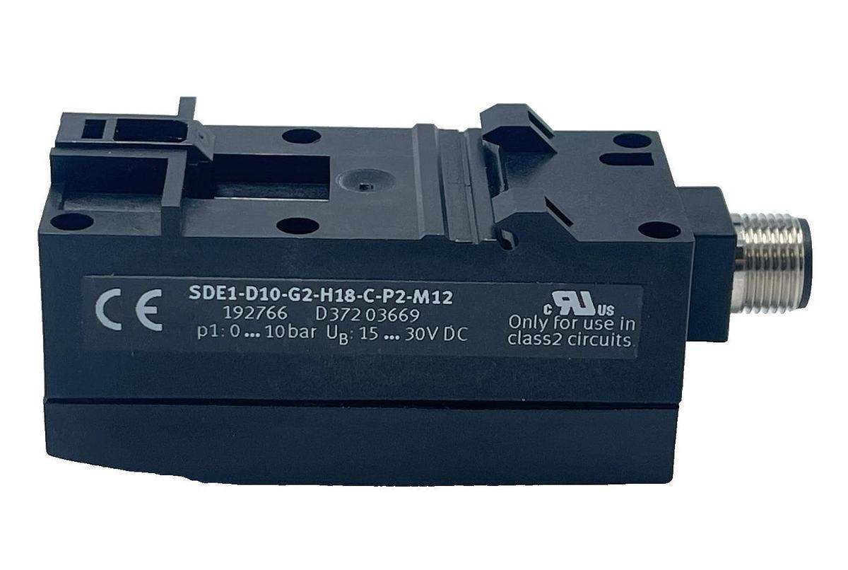 FESTO SDE1-D10-G2-H18-C-P1-M8 PRESSURE SENSOR 192030 0-10 Bar PNP Backlit LCD