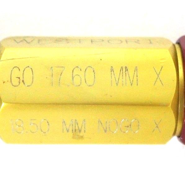 Used WESTPORT PLUG GAGE GO 17.60MM NO GO 18.50 MM