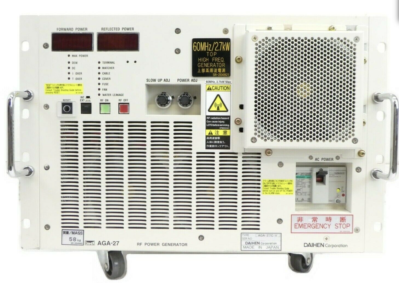 Used Daihen AGA-27C-V RF Generator TEL Tokyo Electron 3D80-000825-V3 Working Spare