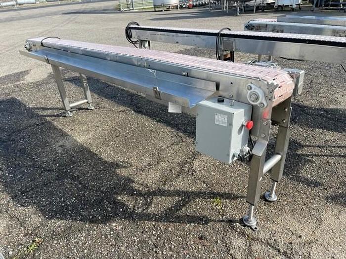 Used 10' Long x 7.5" Wide Table Top Chain Conveyor